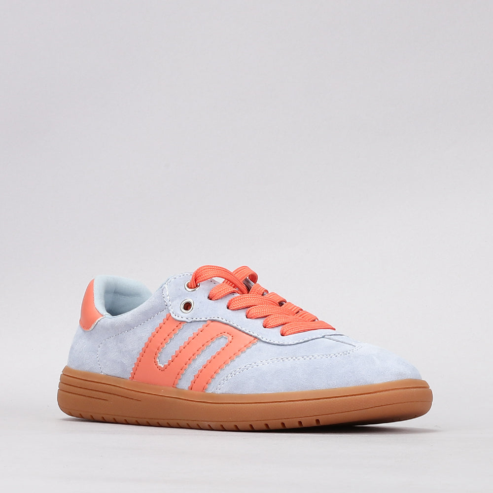 Juno - Pale Blue Suede/Orange