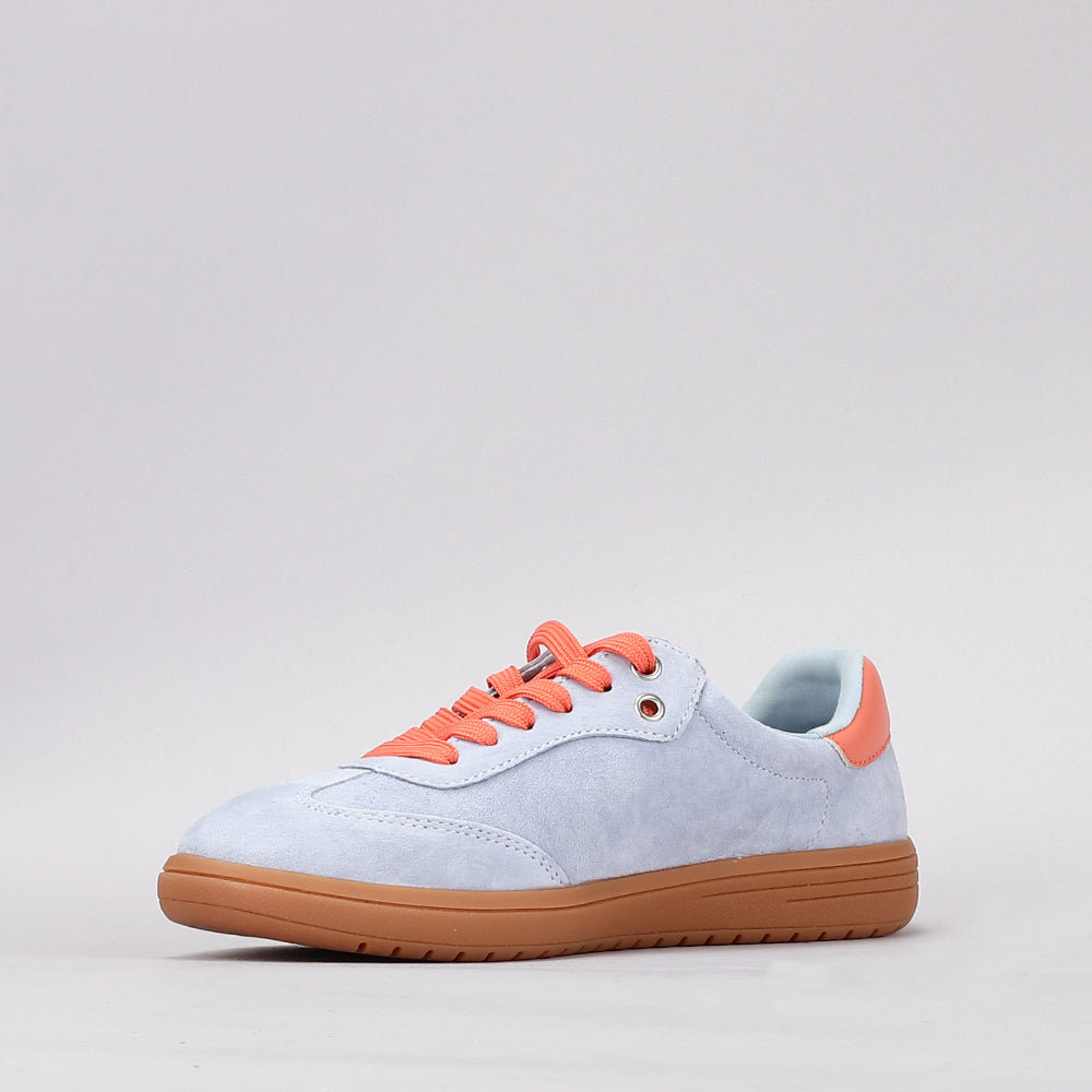 Juno - Pale Blue Suede/Orange