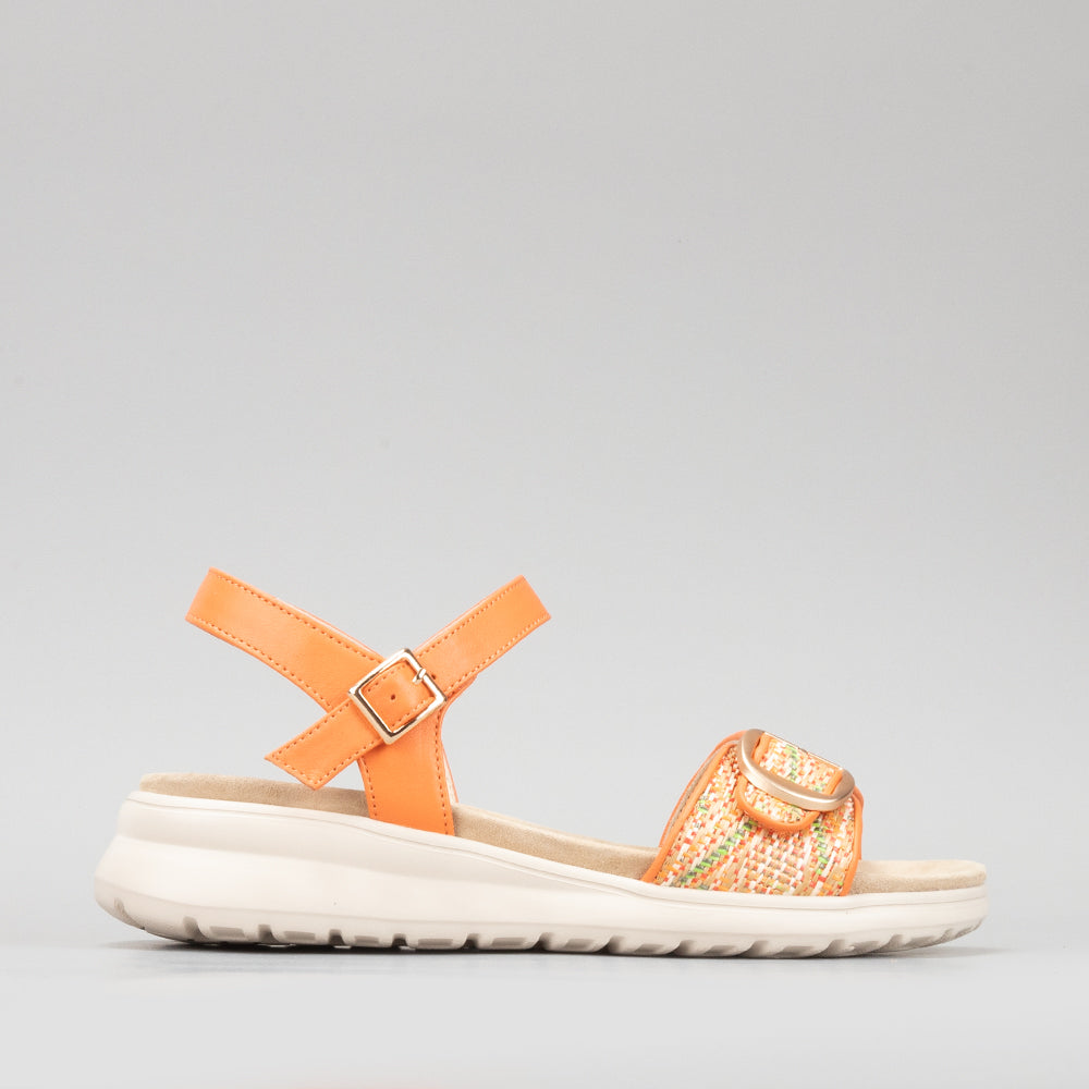 Pond - Orange/Leather Rafia