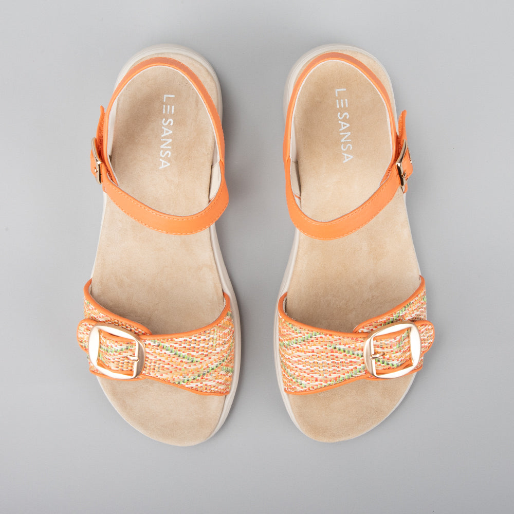 Pond - Orange/Leather Rafia
