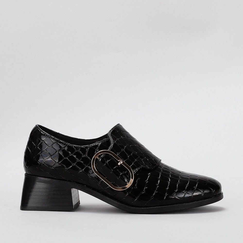 Rice - Black Croc Patent - LE SANSA