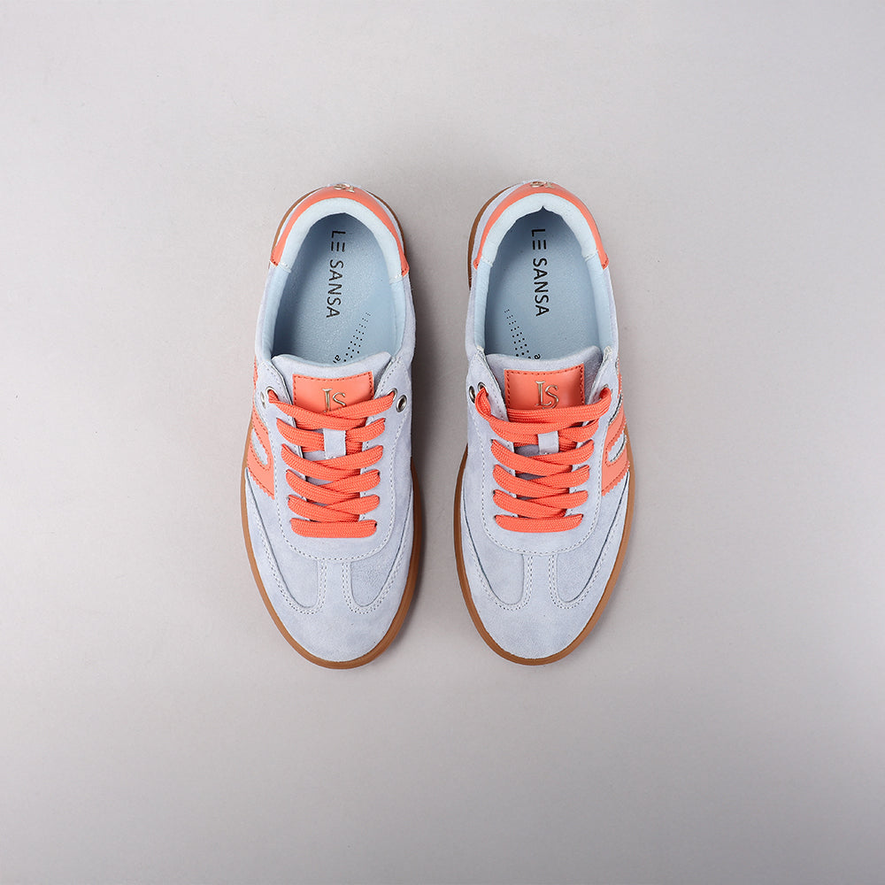 Juno - Pale Blue Suede/Orange - LE SANSA