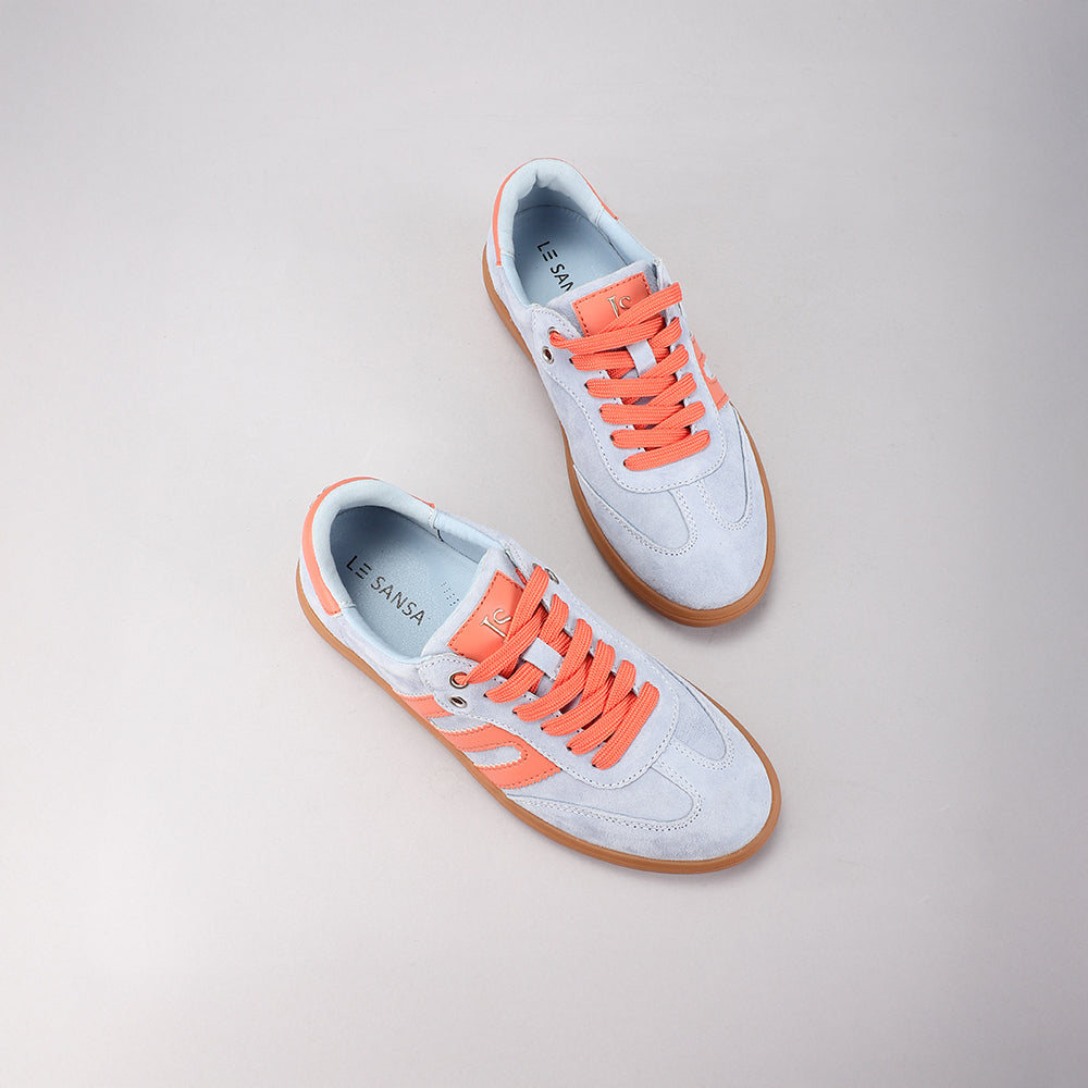 Juno - Pale Blue Suede/Orange - LE SANSA