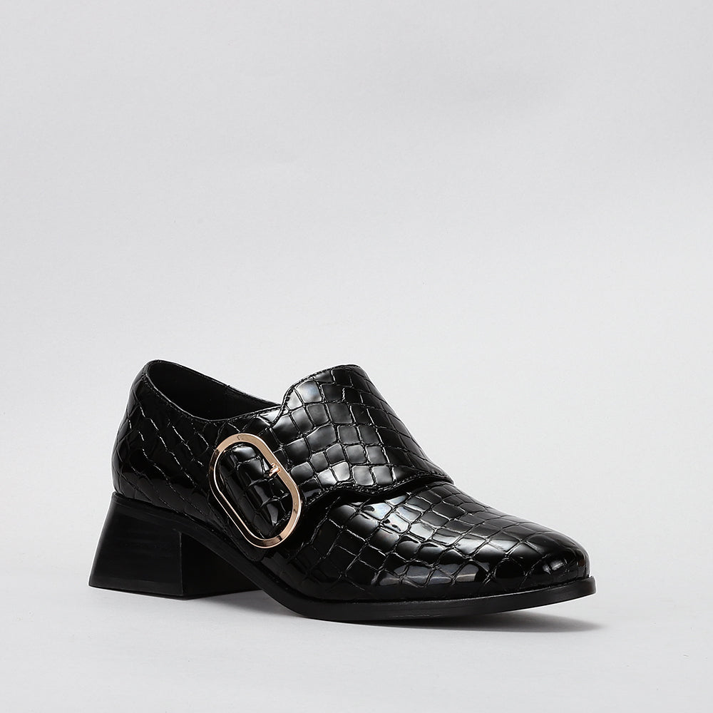 Rice - Black Croc Patent - LE SANSA