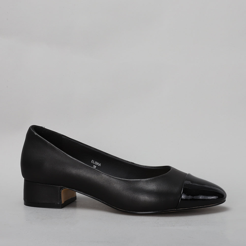 Eliska - Black/Black Patent - LE SANSA
