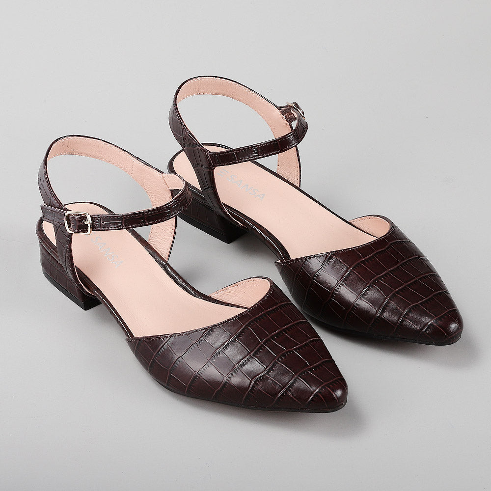 Coralie - Espresso Croc