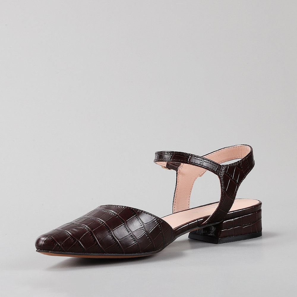 Coralie - Espresso Croc