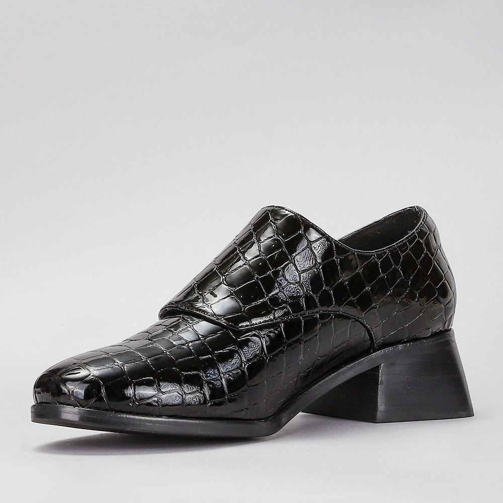 Rice - Black Croc Patent - LE SANSA
