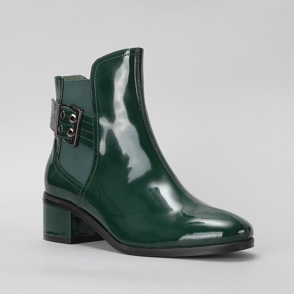 Romy - Bottle Green Patent - LE SANSA