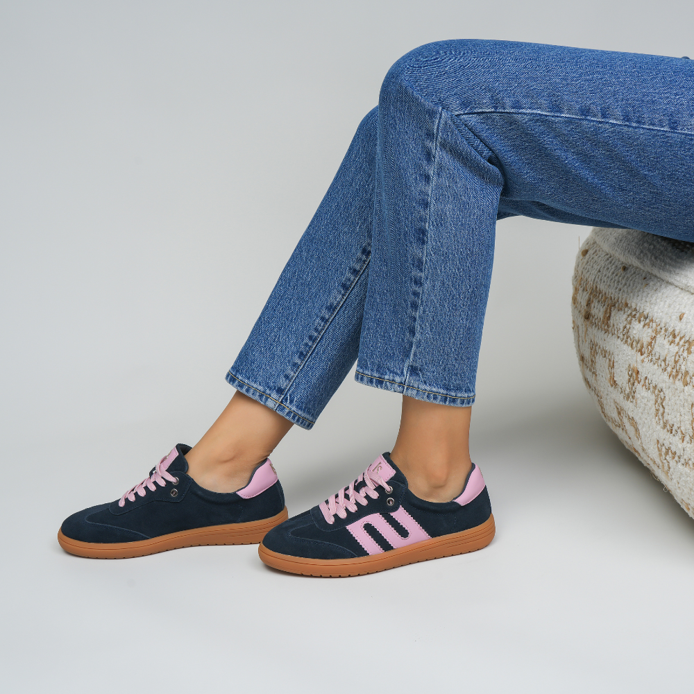 Juno - Navy Suede/Baby Pink - LE SANSA