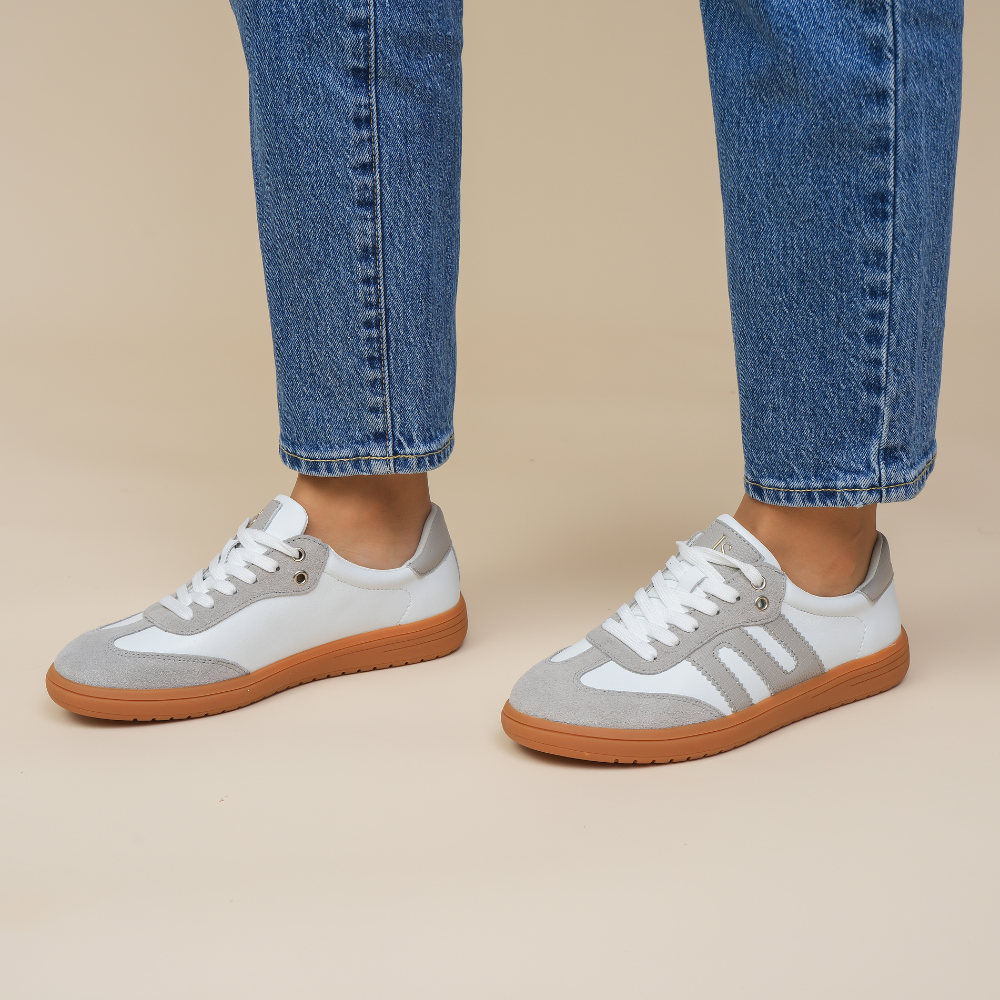 Juno - White Suede/Lt Grey