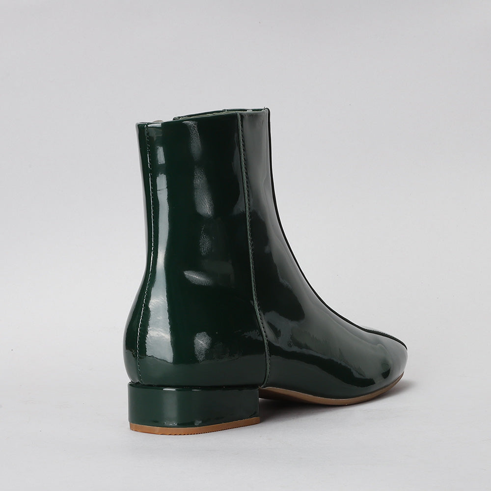 Sasha - Bottle Green Patent - LE SANSA