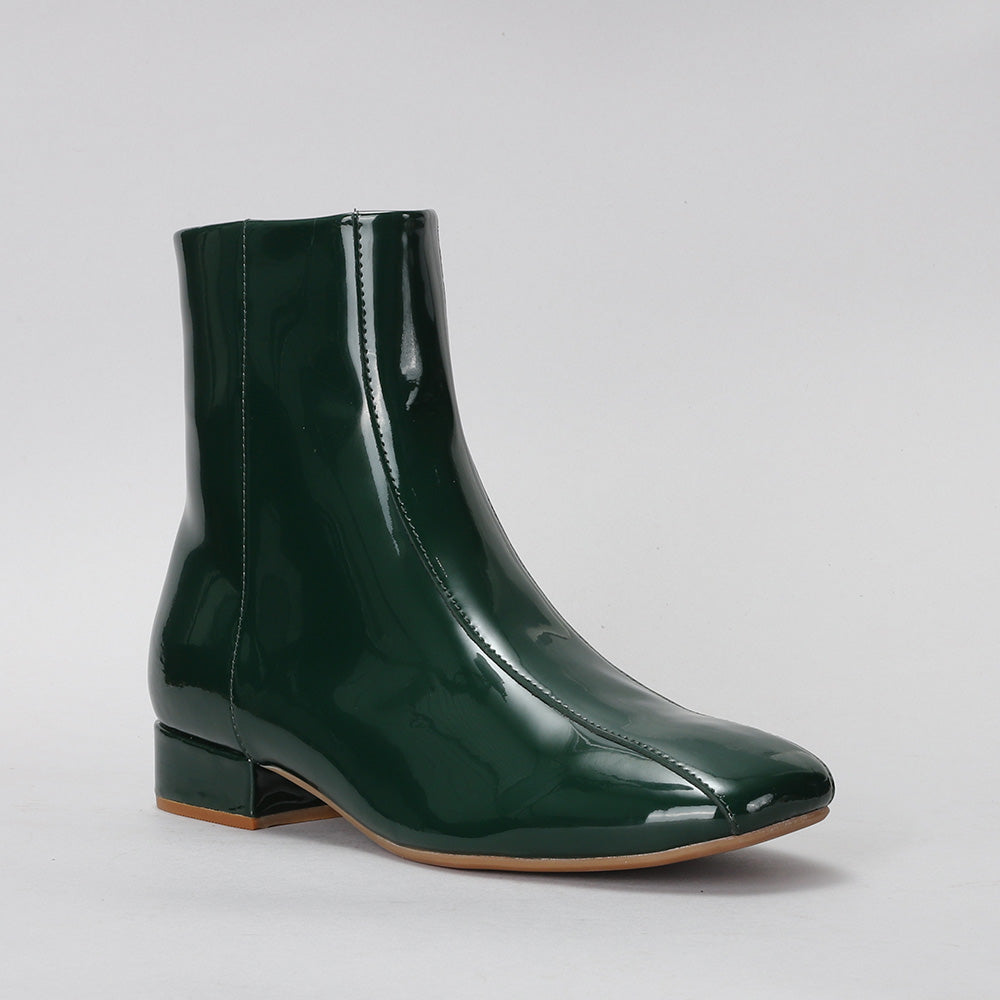 Sasha - Bottle Green Patent - LE SANSA