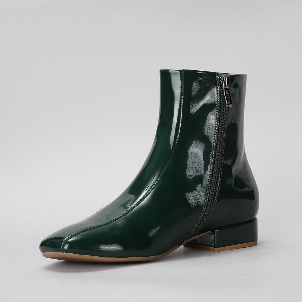 Sasha - Bottle Green Patent - LE SANSA