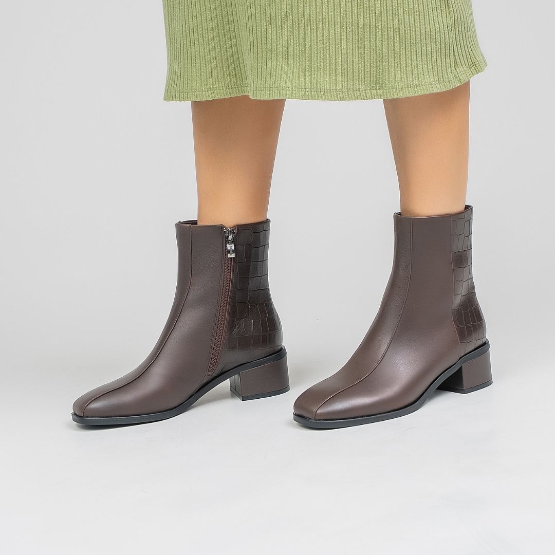 Spike - Chocolate/Croc Print - Le Sansa