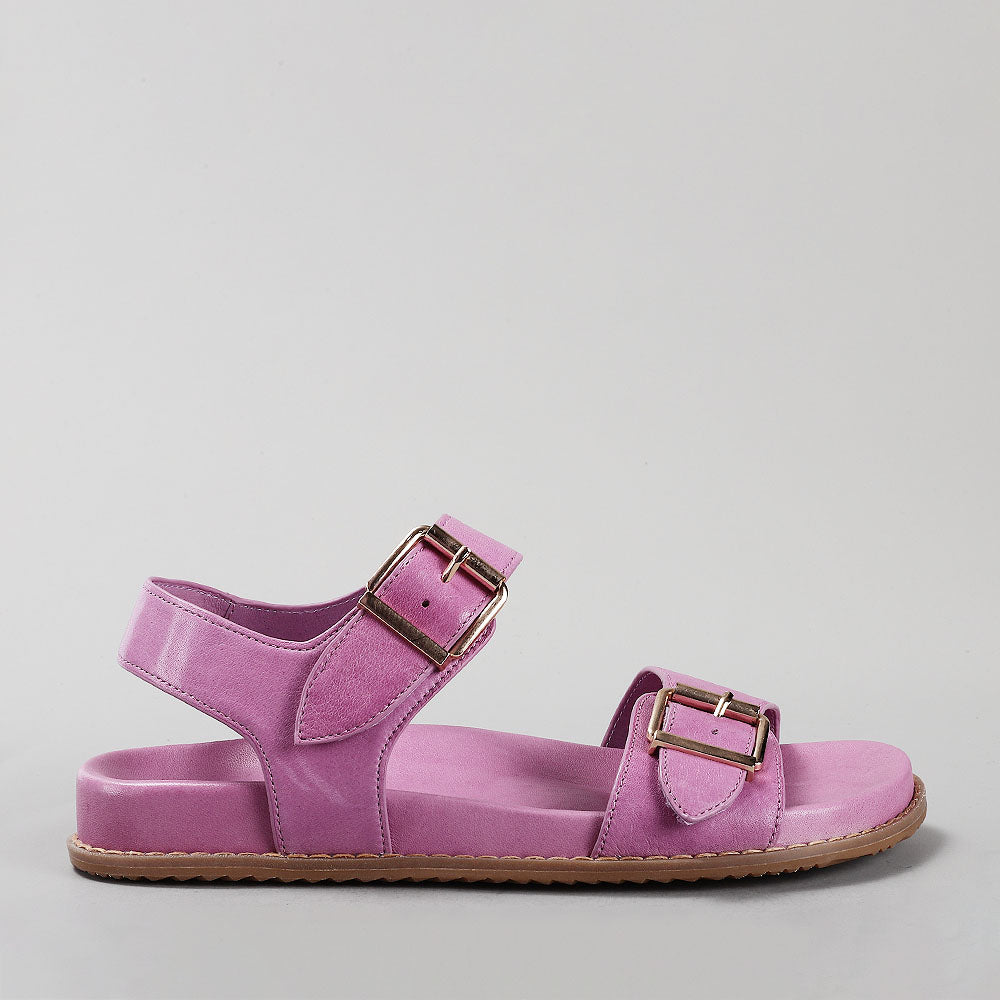 Le Sansa Women's Ziggro Lilac Leather Sandals