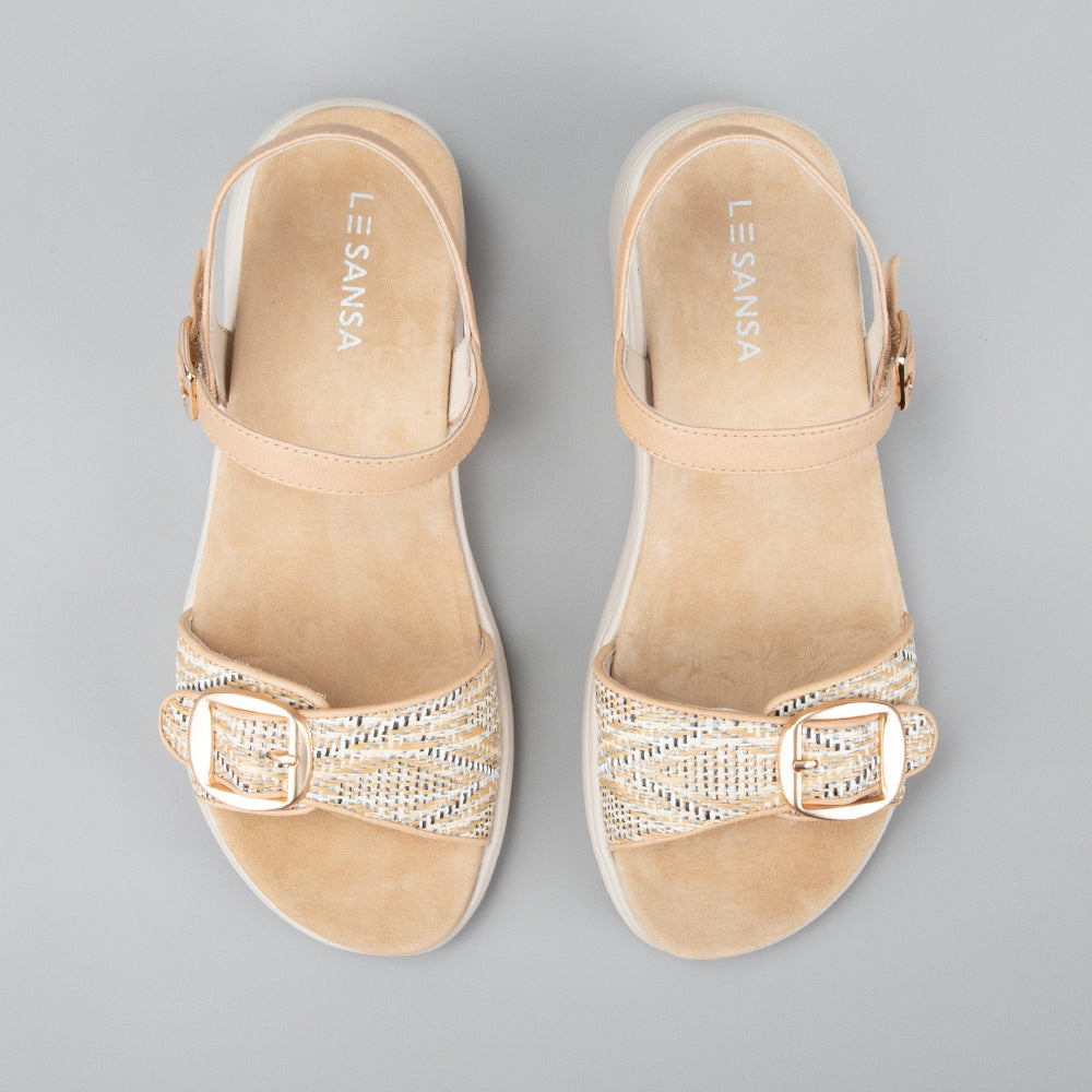Pond - Beige/Leather Rafia