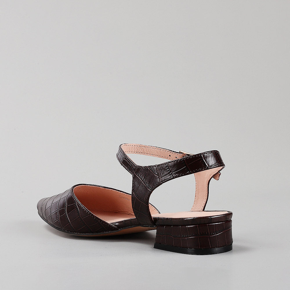 Coralie - Espresso Croc