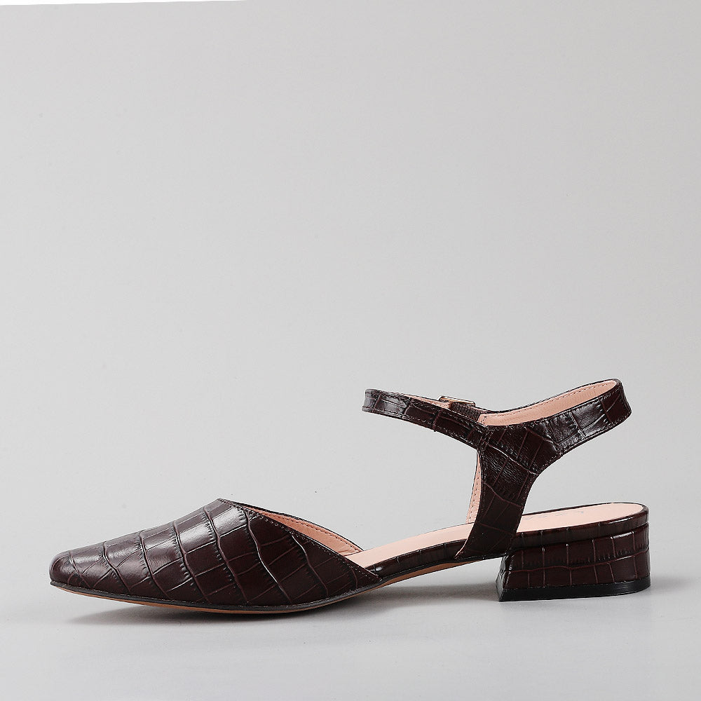 Coralie - Espresso Croc