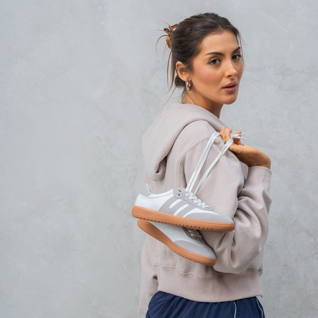 Juno - White Suede/Lt Grey