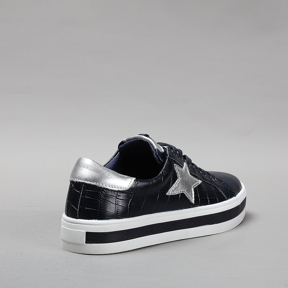 Savis - Navy Croc/Silver - LE SANSA