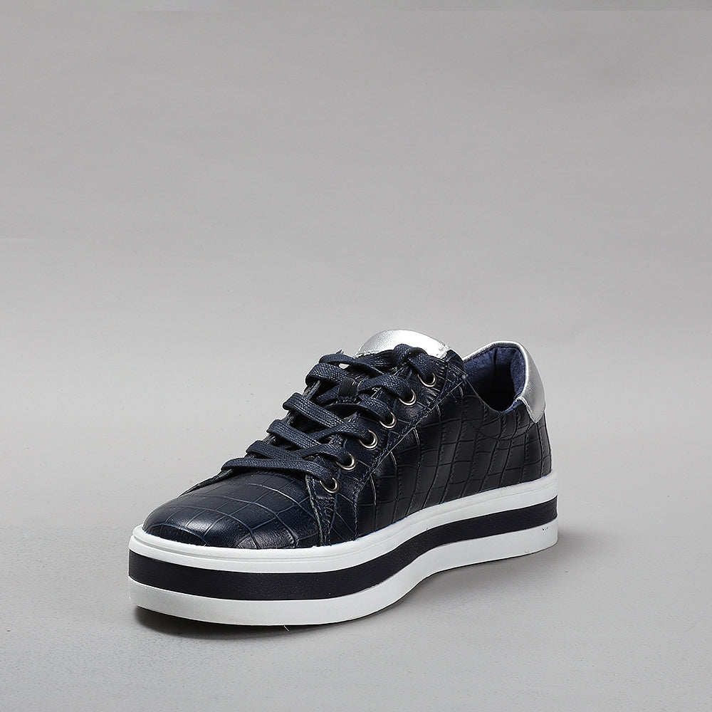 Savis - Navy Croc/Silver - LE SANSA