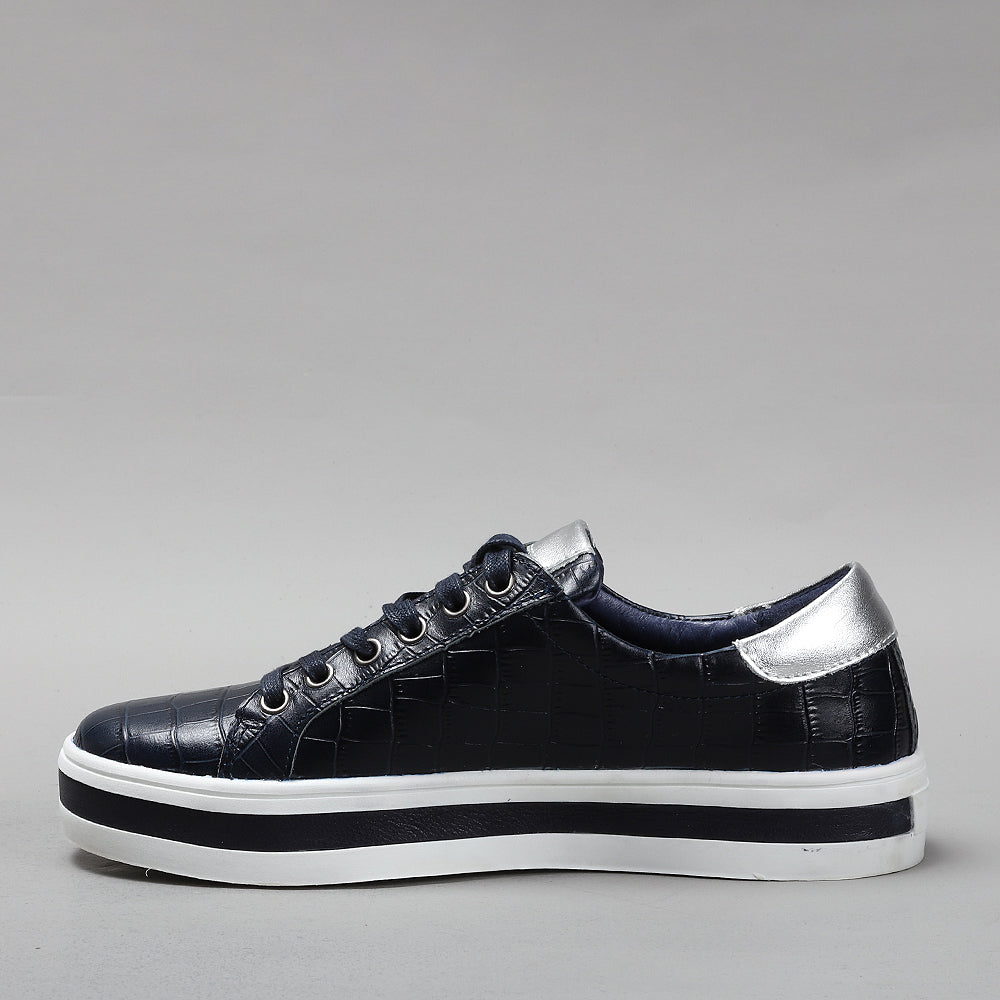 Savis - Navy Croc/Silver - LE SANSA