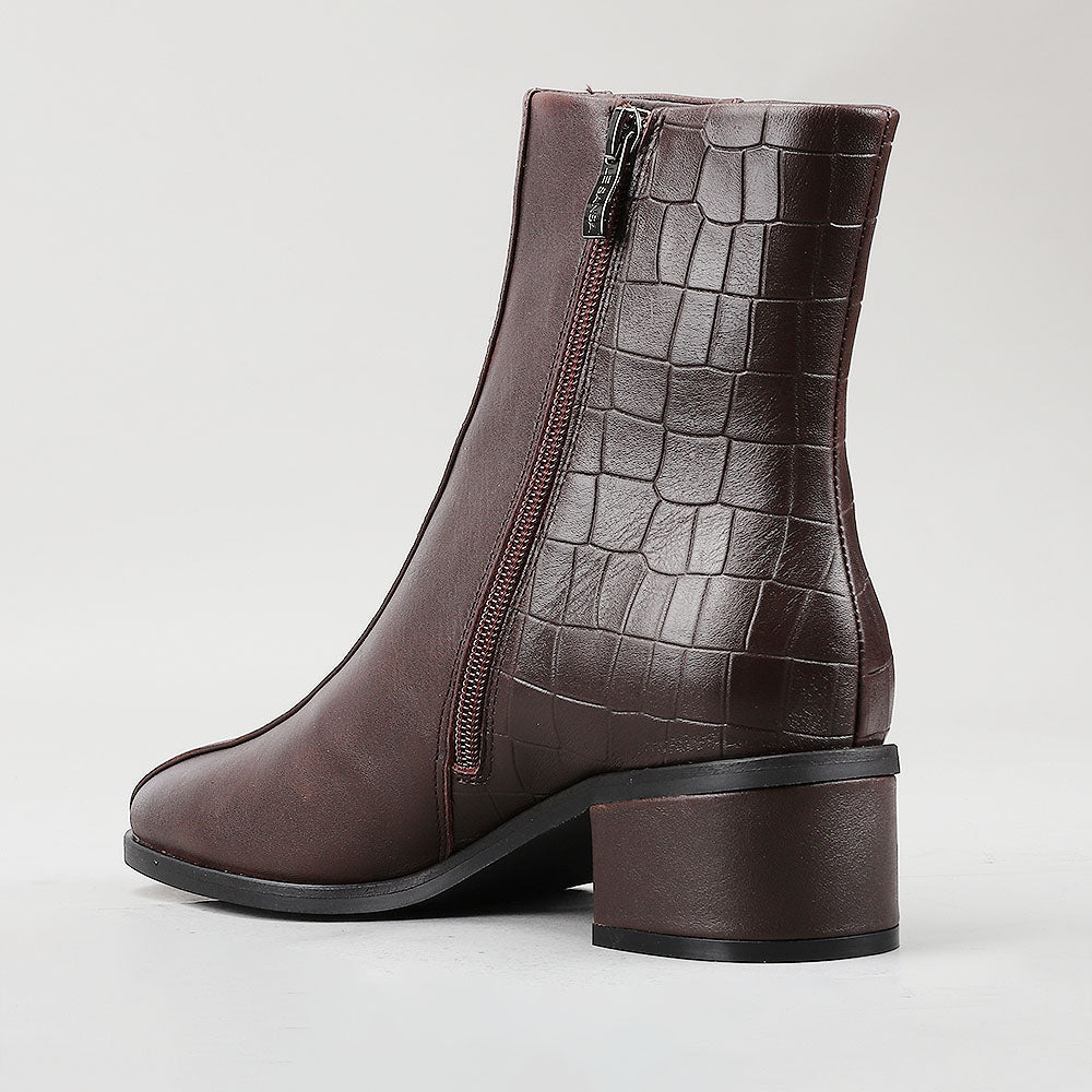 Spike - Chocolate/Croc Print - Le Sansa